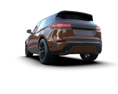 beyaz arka planda modern araba 3 boyutlu görüntüleme