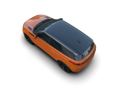 Modern araba beyazda izole edilmiş. 3D görüntüleme - illüstrasyon