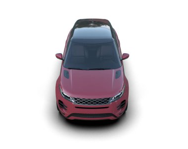 Modern araba arka planda izole edilmiş. 3D görüntüleme - illüstrasyon