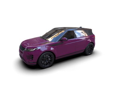 Pembe lüks araba beyaz arka planda izole edilmiş..