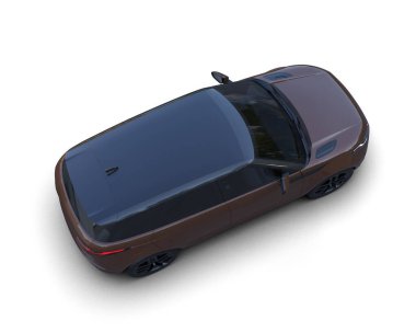 modern araba beyaz arka planda izole edildi. 3 boyutlu çizim - illüstrasyon