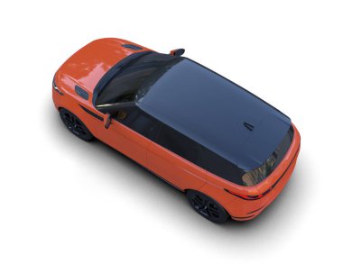 Beyaz arka planda modern bir araba. 3 Boyutlu Hazırlama