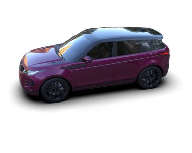 modern SUV aracı beyaz arkaplanda izole edildi