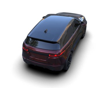 Beyaz üzerine üç boyutlu bir araba çizimi.