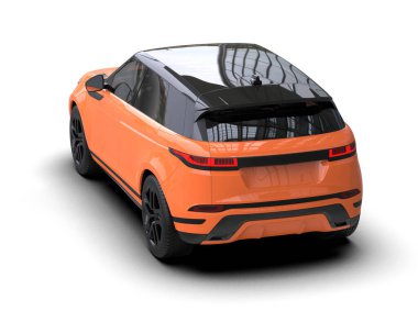 turuncu şehir modern elektrikli araba - 3 boyutlu