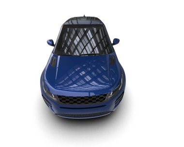 Beyaz arka planda modern bir araba. 3d oluşturma