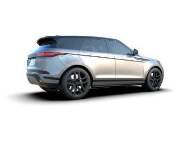 beyaz arkaplanda izole edilmiş araba 3 boyutlu görüntüleme -