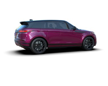 Pembe spor araba beyazda izole edilmiş.