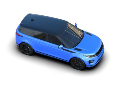 Mavi arazi aracı. 3d oluşturma.