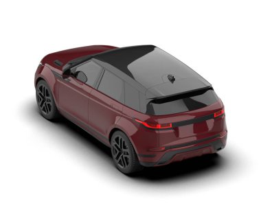 Modern araba arka planda izole edilmiş. 3D görüntüleme - illüstrasyon