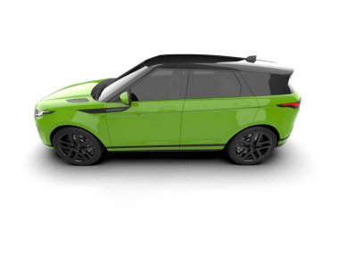 yeşil modern araba - yan görünüm