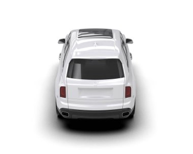 modern beyaz SUV arabası beyaz arkaplanda izole edildi