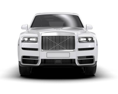 modern beyaz SUV arabası beyaz arkaplanda izole edildi