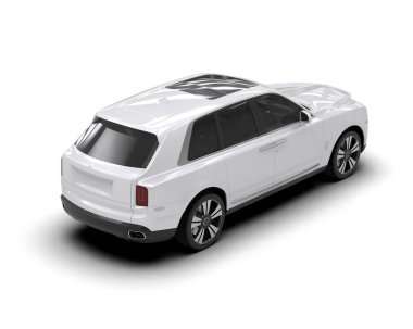 modern beyaz SUV arabası beyaz arkaplanda izole edildi