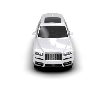 modern beyaz SUV arabası beyaz arkaplanda izole edildi