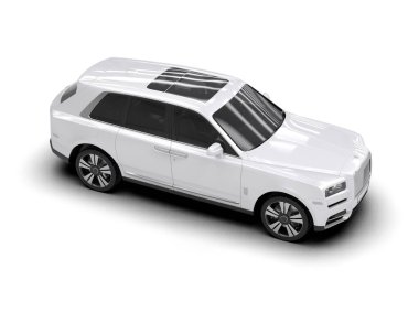 modern beyaz SUV arabası beyaz arkaplanda izole edildi