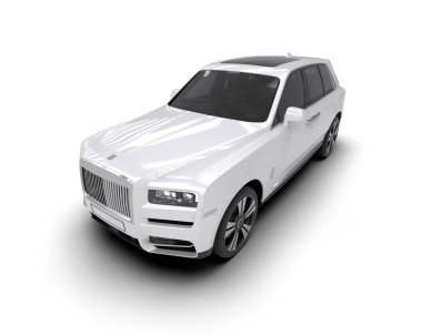 modern beyaz SUV arabası beyaz arkaplanda izole edildi