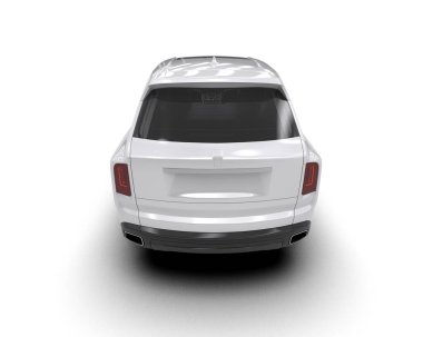 modern beyaz SUV arabası beyaz arkaplanda izole edildi