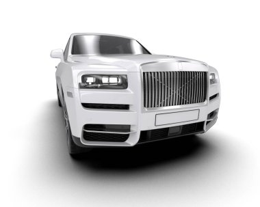 modern beyaz SUV arabası beyaz arkaplanda izole edildi