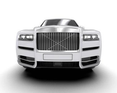 modern beyaz SUV arabası beyaz arkaplanda izole edildi