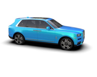 Modern araba arka planda izole edilmiş. 3D görüntüleme - 3D