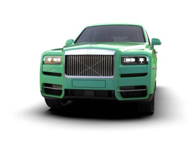 yeşil lüks modern araba beyaz arka planda