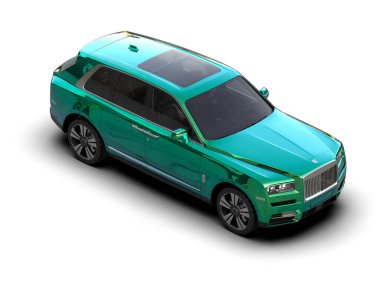 Lüks modern spor araba beyaz arka planda izole edilmiş. 3d oluşturma.