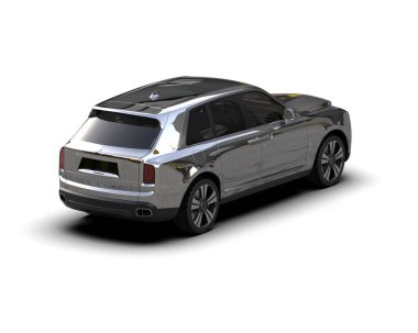 Beyaz arka planda izole edilmiş daha az genel bir konsept otomobilin 3 boyutlu tasarımı