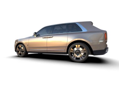 Gri renkte izole edilmiş lüks araba