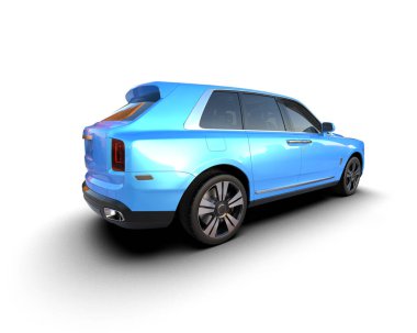 modern araba beyaz arka planda izole edildi. 3 boyutlu görüntüleme