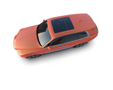 modern kırmızı SUV arabası beyaz arkaplanda izole edildi
