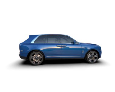 Beyaz arka planda gölgeli modern lüks araba.