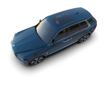 Araba beyaz arka planda izole edilmiş. 3d oluşturma.