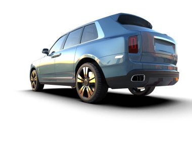 modern araba kırpma yolu ile beyaz bir arkaplanda izole.