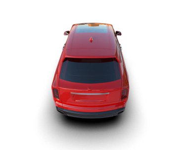 modern kırmızı SUV arabası beyaz arkaplanda izole edildi