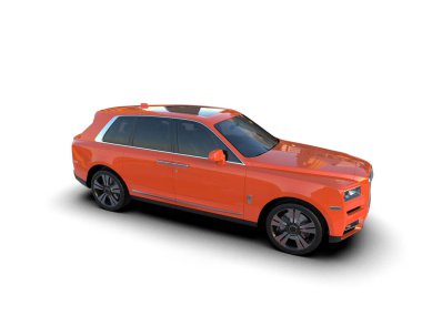 beyaz arkaplandaki modern araba 3 boyutlu görüntüleme