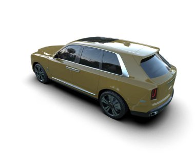 Beyaz arka planda izole edilmiş modern lüks araba. 3d oluşturma