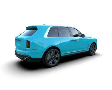 mavi lüks araba - mavi araba - yan görünüm