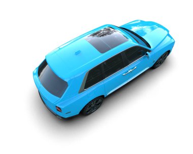 Beyaz arka planda modern bir araba. 3 Boyutlu Hazırlama