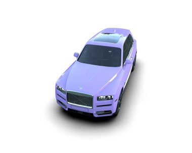 beyaz arka planda izole edilmiş mor lüks araba