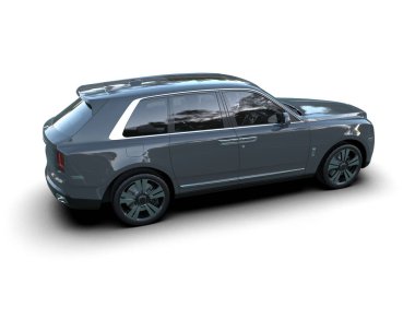 Beyaz arka planda modern şehir arabası. 3 Boyutlu Hazırlama.