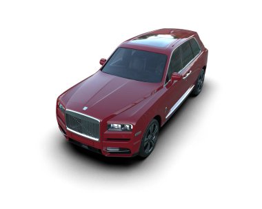 Modern araba arka planda izole edilmiş. 3D görüntüleme - illüstrasyon