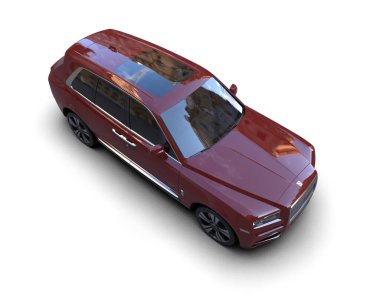 beyaz arkaplanda izole edilmiş bir araba.