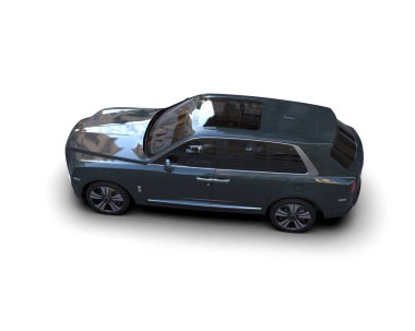 Lüks modern araba. Aile kavramı. 3d oluşturma