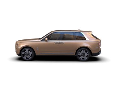 Arka planda izole edilmiş modern lüks araba. 3D görüntüleme - illüstrasyon