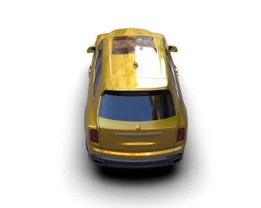 Beyaz arka planda sarı taksi. 3d illüstrasyon