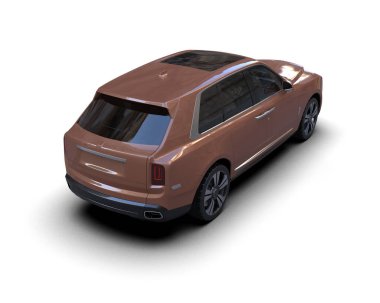 Lüks SUV arabası beyaz arka planda izole edildi 3 boyutlu görüntüleme - illüstrasyon