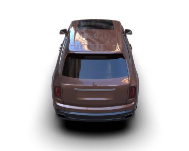 Modern lüks araba pankartlar için kırpma yolu olan beyaz üzerinde izole edilmiş. 3d oluşturma