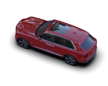 modern araba gölgeli beyaz bir arka planda izole edilmiş - 3 boyutlu görüntüleme