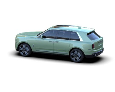 araba beyaz arkaplanda izole edildi.